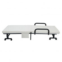 Load image into Gallery viewer, Folding Adjustable Guest Single Bed Lounge Portable with Wheels-White