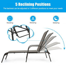 Load image into Gallery viewer, Adjustable Patio Chaise Outdoor Folding Lounge-Brown