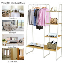 Load image into Gallery viewer, Clothes Rack Free Standing Storage Tower with Metal Frame-Natural