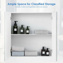 Load image into Gallery viewer, 2-Tier Wall-Mounted Storage Cabinet with Double Mirror Doors