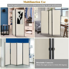 Load image into Gallery viewer, 4-Panel Room Divider Folding Privacy Screen-Beige
