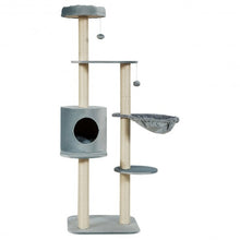 Load image into Gallery viewer, 56.5" Multi-Level Cat Tree Kitten Climbing Tower-Gray