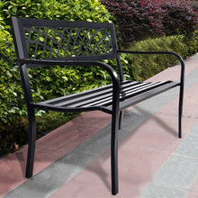 Load image into Gallery viewer, Patio Park Garden Bench Outdoor Deck Steel Frame