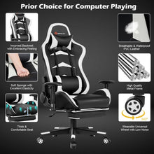Load image into Gallery viewer, Massage Gaming Chair with Footrest-White