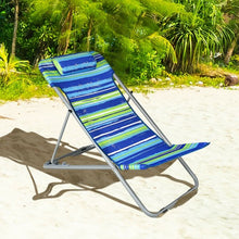 Load image into Gallery viewer, Portable Beach Chair Set of 2 with Headrest -Blue