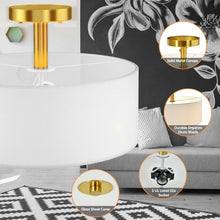 Load image into Gallery viewer, 3-Light Semi Flush Mount Ceiling Light Fixture Glass Drum Pendant Lamp