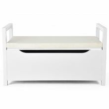 Load image into Gallery viewer, Shoe Bench Hallway Entryway Storage Rack w/ Cushion Seat-White
