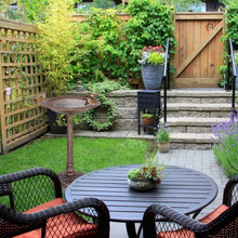 Load image into Gallery viewer, Antique Gold Freestanding Pedestal Bird Bath Feeder