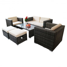 Load image into Gallery viewer, 6 pcs Outdoor Rattan Sofa Set Sectional Furniture