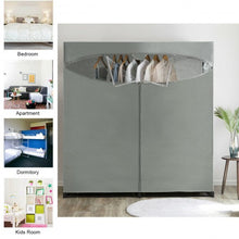 Load image into Gallery viewer, Portable Wardrobe Clothes Storage Organizer Closet with Hanging Rack