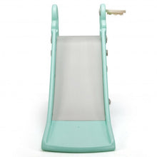 Load image into Gallery viewer, 3-in-1 Kids Climber Slide Play Set with Basketball Hoop and Ball-Green