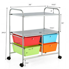 Load image into Gallery viewer, 4 Drawers Shelves Rolling Storage Cart Rack-Multicolor