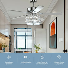 Load image into Gallery viewer, 52" Classical Crystal Ceiling Fan Lamp