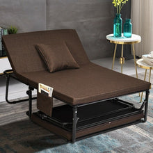 Load image into Gallery viewer, Folding Guest Sleeper Bed w/6 Position Adjustment-Brown