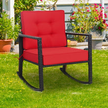 Load image into Gallery viewer, Patio Rattan Rocker Outdoor Glider Rocking Chair Cushion Lawn