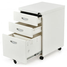 Load image into Gallery viewer, 3-Drawer Mobile File Cabinet Steel with Lock Handle-White