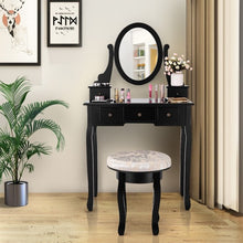 Load image into Gallery viewer, Vanity Makeup Table Set Bedroom Furniture with Padded Stool
