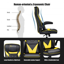 Load image into Gallery viewer, Rocking Gaming Chair Height Adjustable Swivel Racing Style Rocker -Yellow