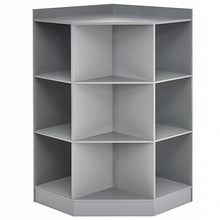 Load image into Gallery viewer, 3-Tier Kids Storage Shelf Corner Cabinet with 3 Baskets-Gray