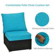 Load image into Gallery viewer, Deep Seat Chair Cushion Pads Set with Rope Belts for Indoor and Outdoor-Turquoise
