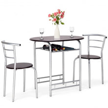 Load image into Gallery viewer, 3 Pcs Home Bistro Table and 2 Chairs Dining Set-Coffee