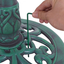 Load image into Gallery viewer, Outdoor Garden Green Pedestal Bird Bath Feeder