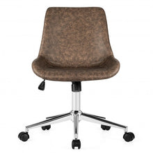 Load image into Gallery viewer, Leather Armless Adjustable Mid-Back Office Chair