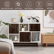 Load image into Gallery viewer, Wood Display Storage Cabinet Console Table TV Stand Multipurpose w/ Door & Shelf