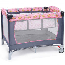 Load image into Gallery viewer, Foldable 2 Color Baby Crib Playpen Playard-Pink