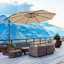 Load image into Gallery viewer, 10 Ft Patio Offset Hanging Umbrella with Easy Tilt Adjustment-Beige