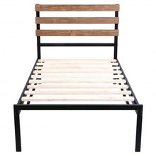 Load image into Gallery viewer, Metal Bed Frame Foundation with Headboard-Twin Size