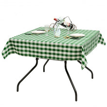 Load image into Gallery viewer, 10 Pcs 52" x 52" Square Polyester Plaid Dinner Tablecloth-Green