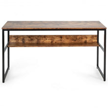 Load image into Gallery viewer, 55" Computer Desk Writing Table Workstation Home Office w/ Bookshelf-RB