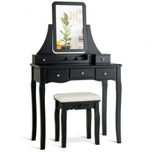 Load image into Gallery viewer, Vanity Set of Mirror Drawers Storage Box Makeup-Black