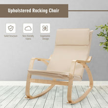 Load image into Gallery viewer, Modern Bentwood Rocking Chair Fabric Upholstered Relax Rocker Lounge Chair-Beige