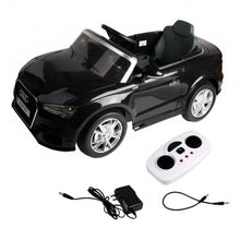 Load image into Gallery viewer, 12 V Audi A3 Kids Ride on Car with RC + LED Light + Music-Black