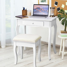 Load image into Gallery viewer, White Simple Vanity Makeup Table with Mirror + 3 Drawers