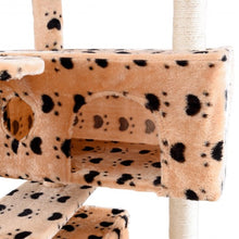 Load image into Gallery viewer, 52" Cat Scratching Post and Ladder Kitten Tower Tree -Beige & Paws