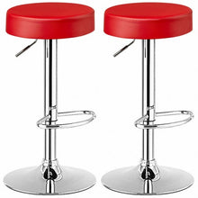Load image into Gallery viewer, Set of 2 Adjustable Swivel Round Bar Stool Pub Chair-Red
