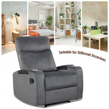 Load image into Gallery viewer, Recliner Chair Single Sofa Lounger with Arm Storage and Cup Holder for Living Room-Gray