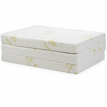 Load image into Gallery viewer, 4� Folding Foam Mattress Tri-fold Sofa Bed Mat-Twin Size