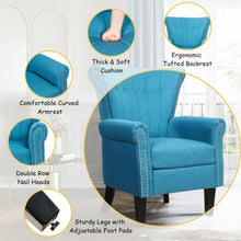 Load image into Gallery viewer, Modern Accent Tufted Upholstered Single Sofa-Blue