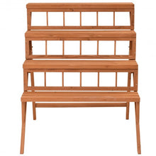 Load image into Gallery viewer, 4 Tiers Wood Ladder Step Flower Pot Holder Plant Stand