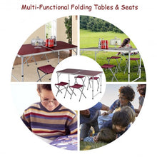 Load image into Gallery viewer, Aluminum Folding Camping Table with 4 Chairs
