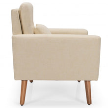 Load image into Gallery viewer, Accent Chair Cushioned Linen Armchair with Waist Pillow Sofa Chair-Beige