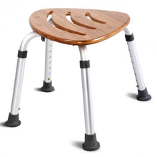 Load image into Gallery viewer, Fanshaped Bamboo Bath Seat Shower Chair