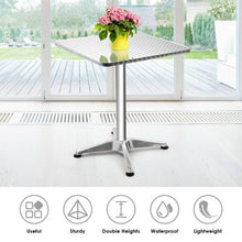Load image into Gallery viewer, Folding 23.5" Aluminium Square Bar Table Indoor Outdoor Bistro