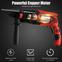 Load image into Gallery viewer, 1/2" Electric Rotary Hammer Drill with Bits & Case