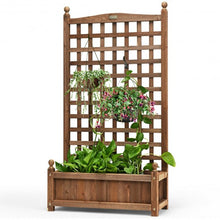 Load image into Gallery viewer, Solid Wood Planter Box with Trellis Weather-resistant Outdoor