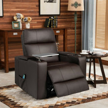 Load image into Gallery viewer, Massage Recliner Chair Seating with Swivel Tray&Remote Control-Brown